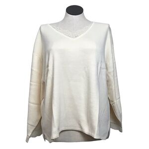 Serengeti Elegant Sweater Women’s Size 3X Color Crème V-Neck Pullover Cardigan